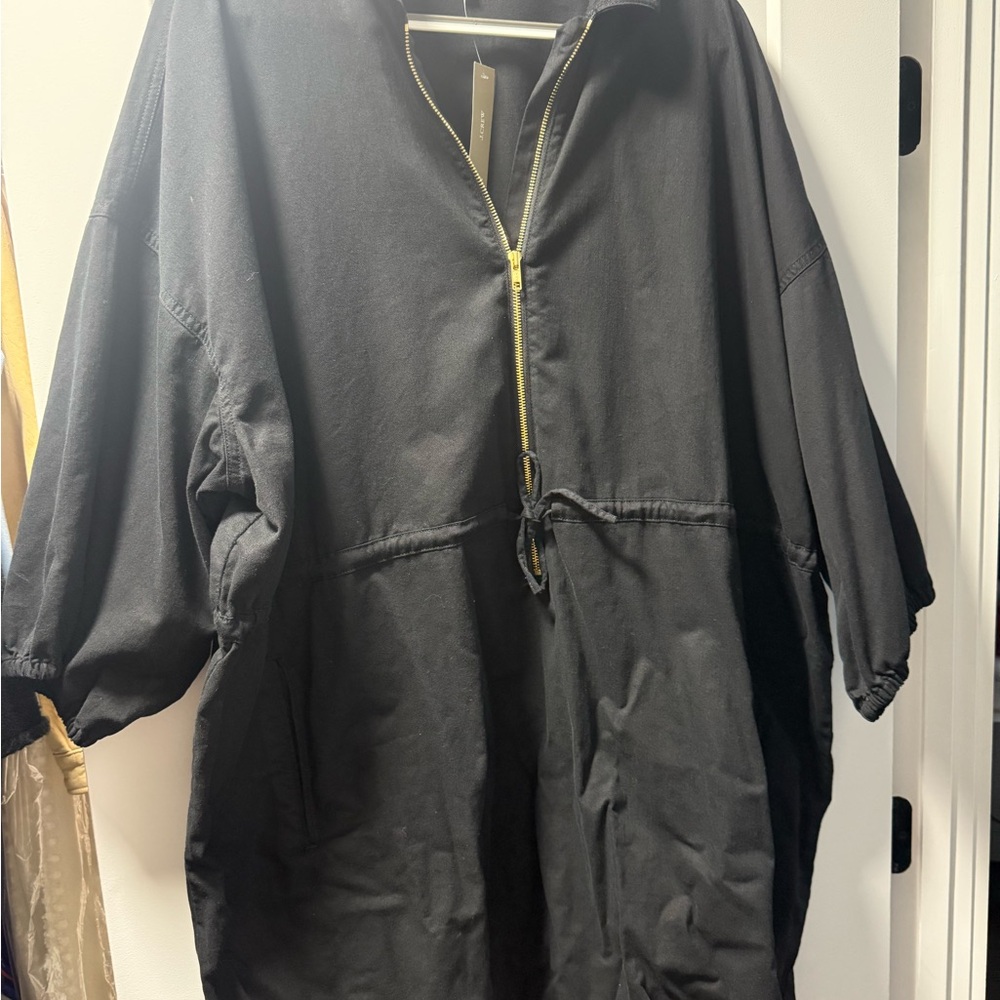 J. Crew Black Half-Zip Dress
